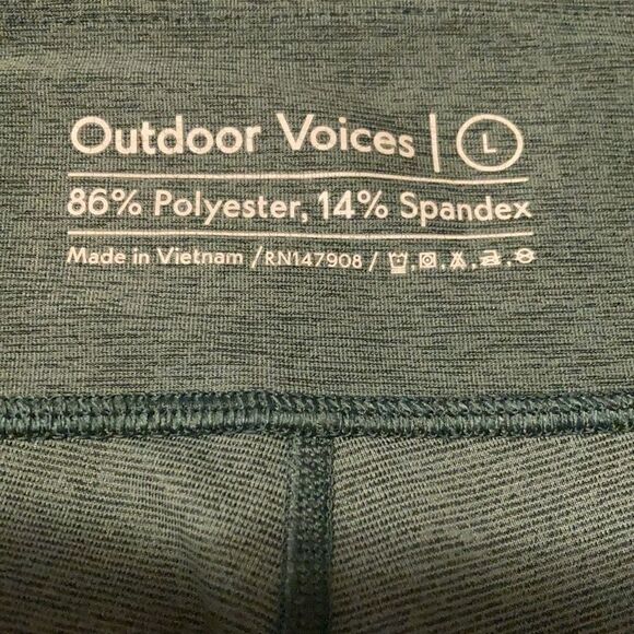 OUTDOOR Voices Warm Up Compression Leggings Hunter Green Size Large - Picture 5 of 5